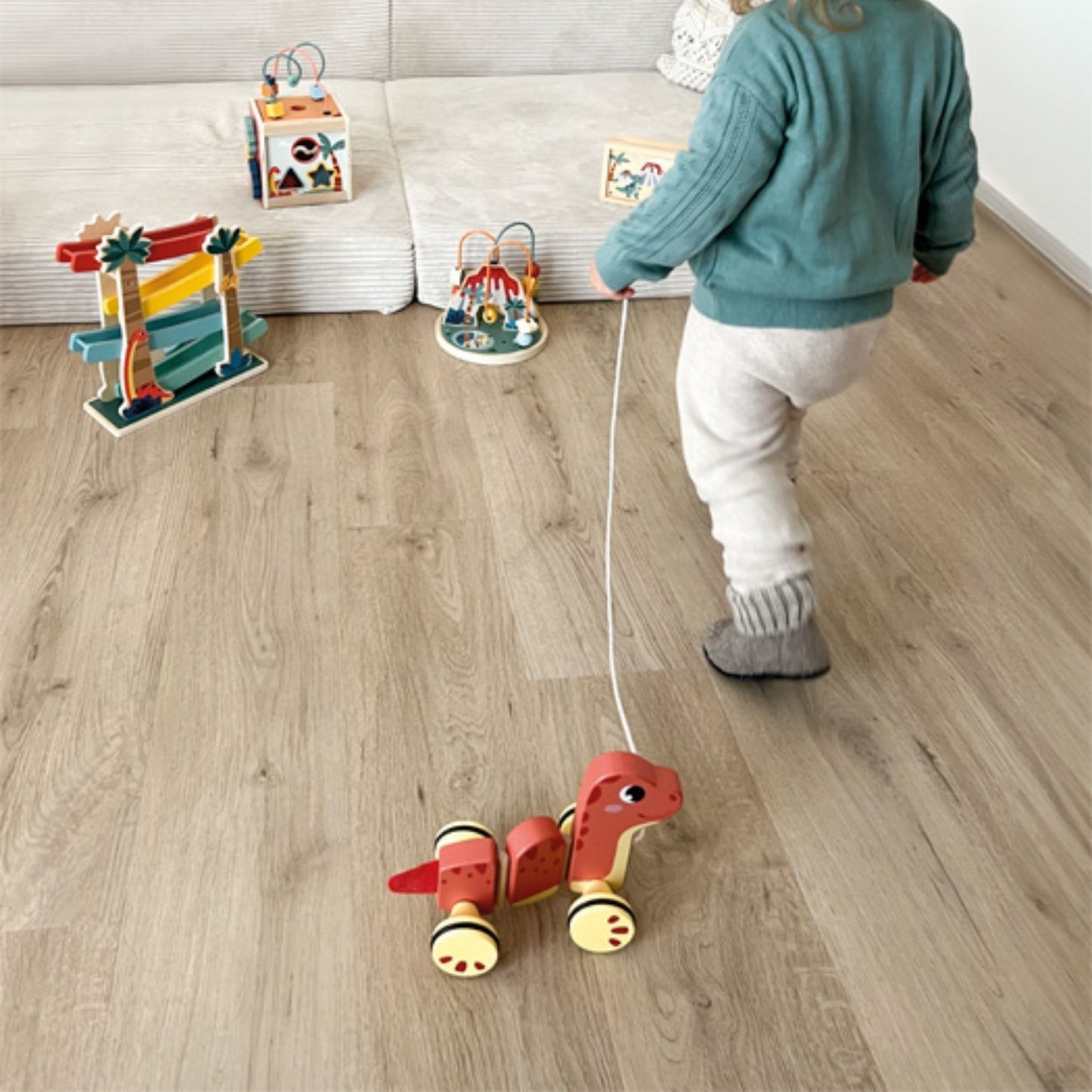 Dinosauro Trainabile - Gioco di Movimento in Legno 12m+