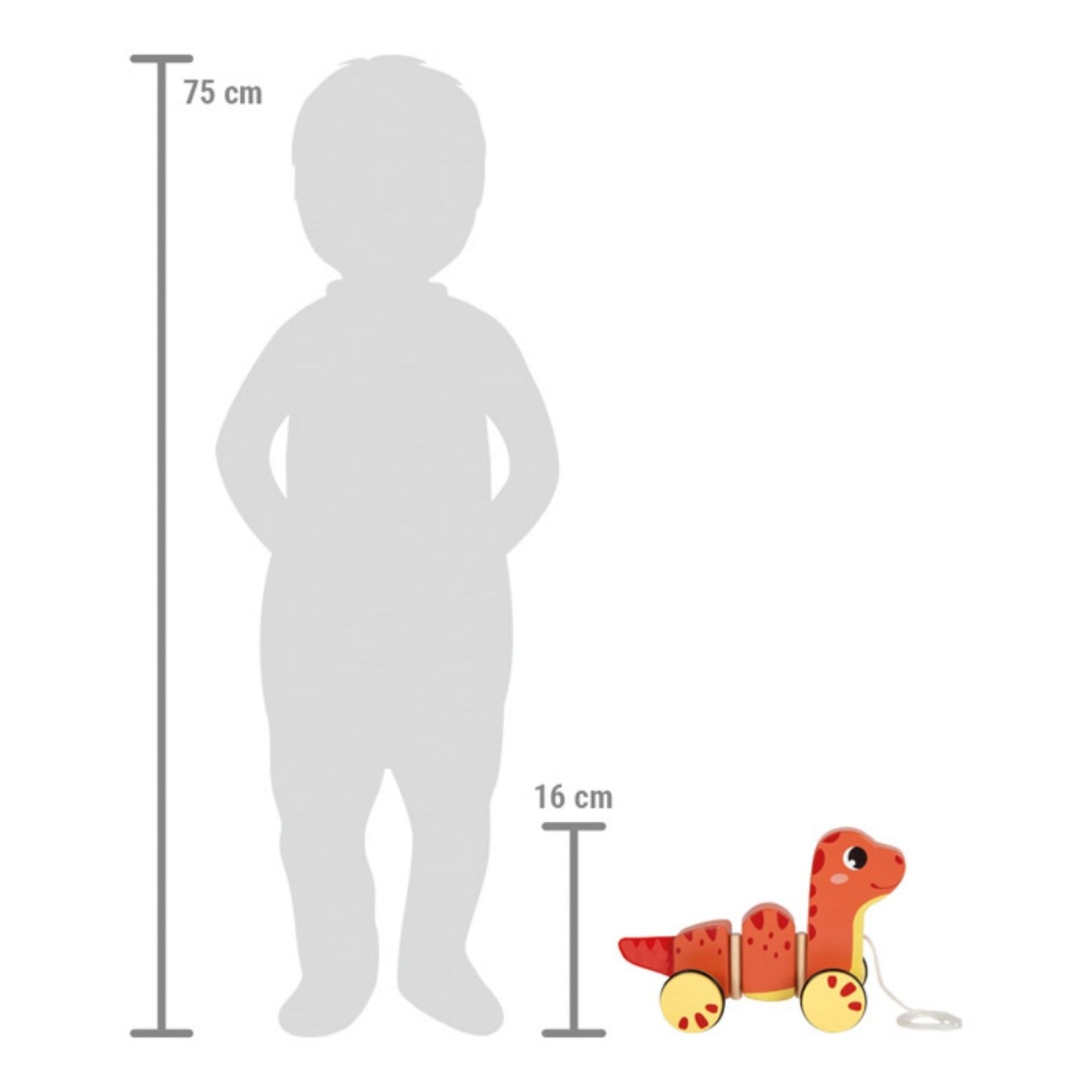 Dinosauro Trainabile - Gioco di Movimento in Legno 12m+
