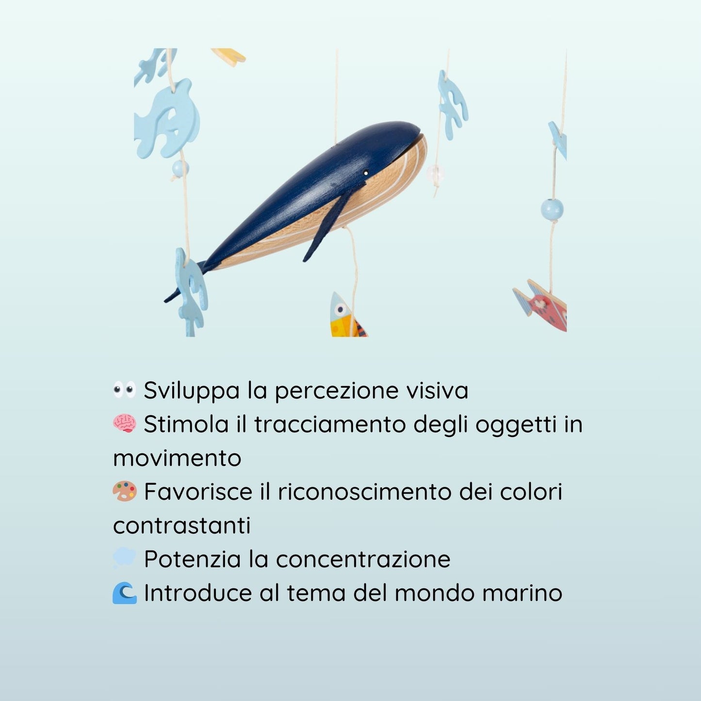 Giostrina Oceano 3D - Mobile in Legno per Neonati 0m+